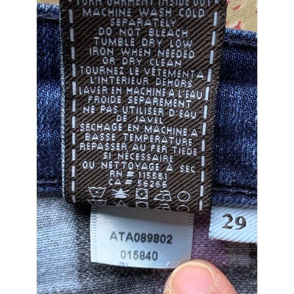 Mens 7 For All Mankind Jeans Rhigby Size 29 x 34 Tall Long Blue USA 3441 - Picture 10 of 10